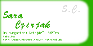 sara czirjak business card